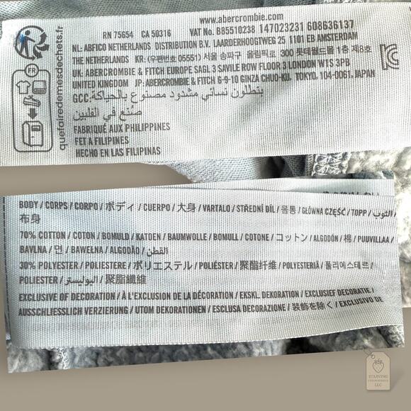 Abercrombie & Fitch Garment Dyed Blue Fleece Joggers Sweatpants Size L - Picture 8 of 8